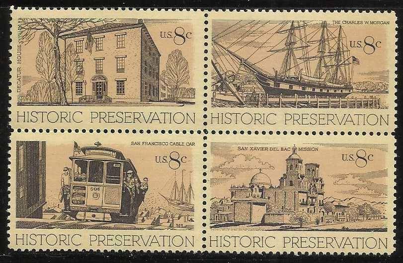 US #1440-43 Historic Reservation B4, 1971, MNH