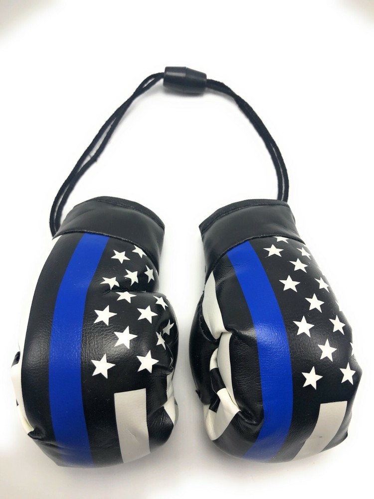Thin Blue Line Flag Mini Boxing Gloves - One Pair, New
