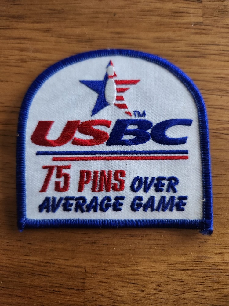 USBC 75 PINS OVER AVERAGE GAME SEW ON PATCH NEW