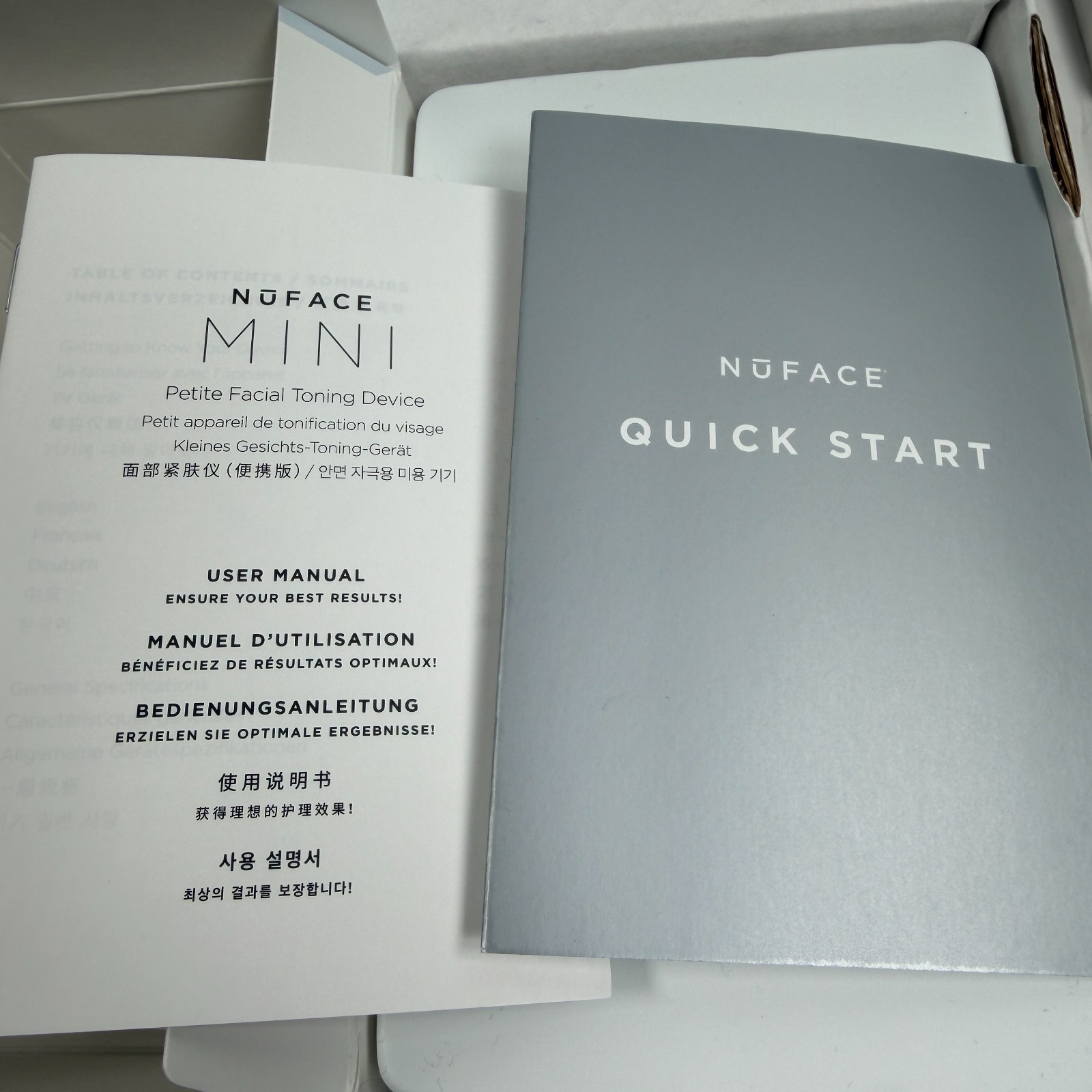 Nuface Petite Mini Facial Toning Device Pink + 10oz Aqua Gel +Brush NEW OPEN BOX