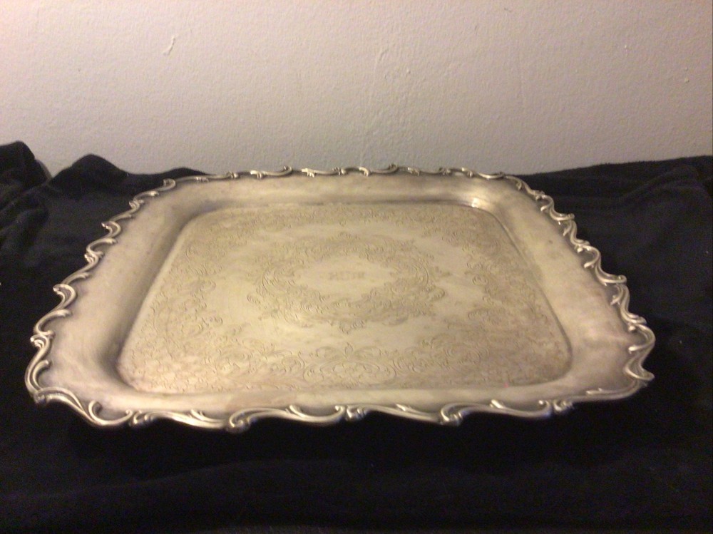 INTERNATIONAL SILVER IS WEBSTER WILCOX SQUARE "JOANNE" SERVING TRAY 25th 7228