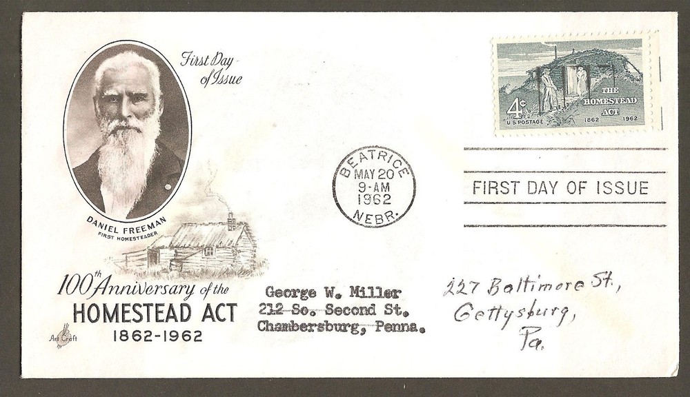 #1198 4c Homestead Act - ArtCraft  FDC