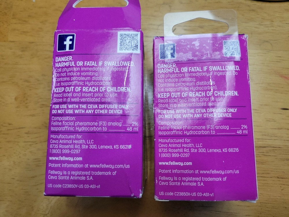 2 Feliway Plug-in Diffuser Refills for Cats 48ml exp 4/22