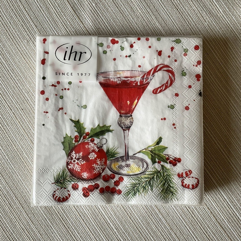Nora Fleming “Peppermint Dreams” A405 Peppermint Mini & Beverage Napkins -New!