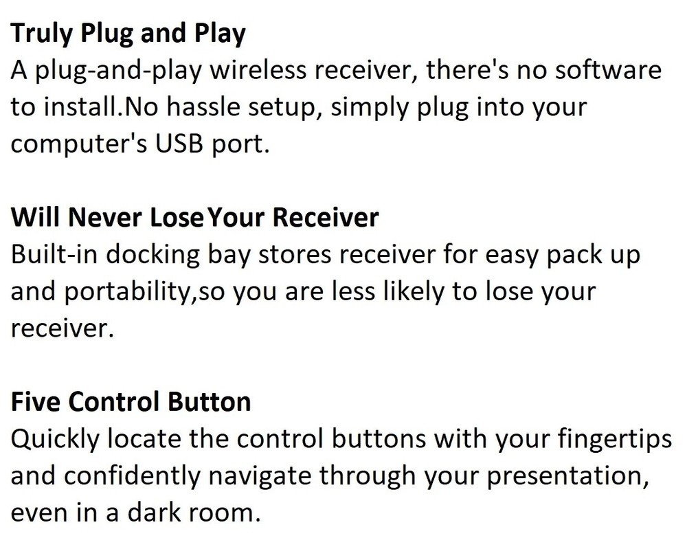 NEW!! PPT Wireless Presenter Expert - Laser Pointer in a Remote Control with USB
