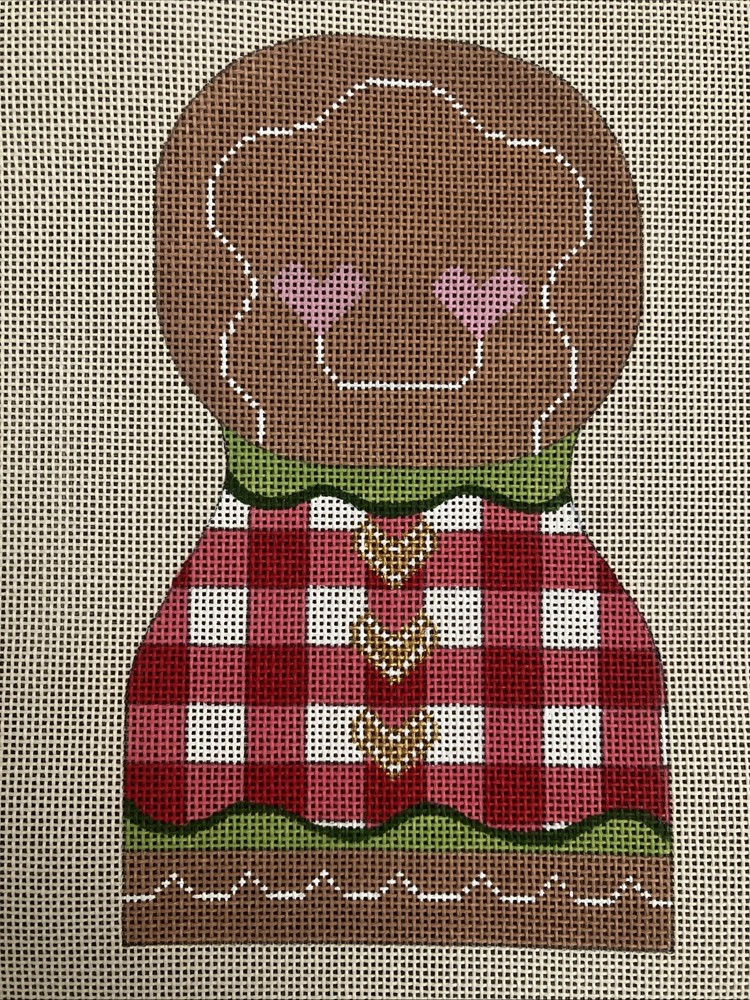 Handpainted Needlepoint Canvas | Gingerbread Girl | **Read Description**