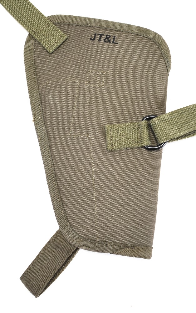 US WW2 M3 OD Canvas Colt 1911 .45 Tanker Shoulder Holster Magazine Pouch LEFT