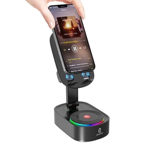 5in1 Wireless Induction Audio Bluetooth Speaker with Phone Stand,Work Time