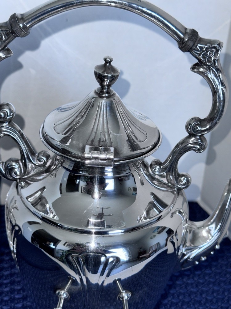 Sheridan Silverplate Tilting Teapot Samovar Stand with Burner Coffee Server