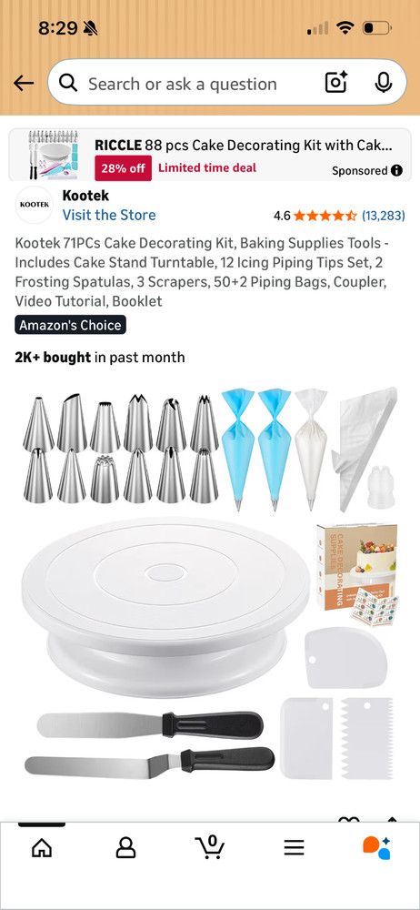 Kootek 71Pcs Cake Decorating Kit, Baking Supplies Tools - Includes Cake Stand Tu
