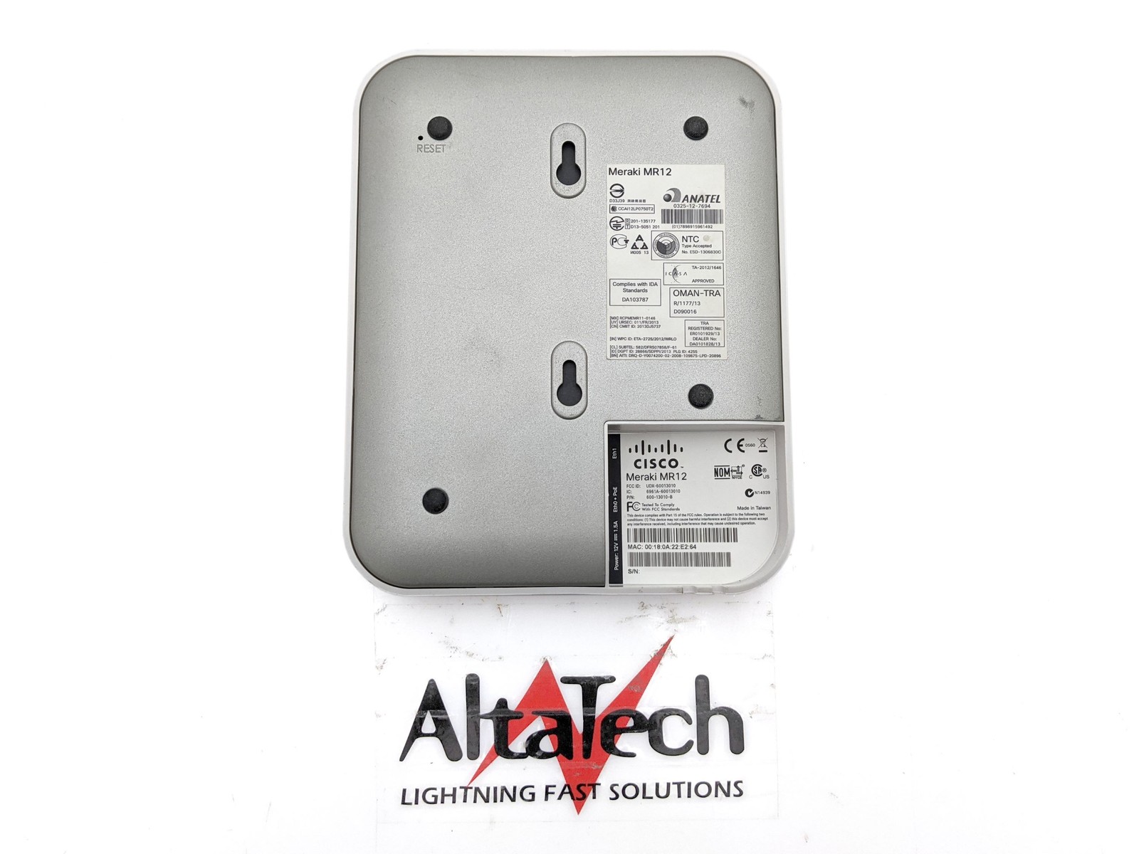 Cisco Meraki MR12 Cloud-Managed Wireless Access Point Unclaimed