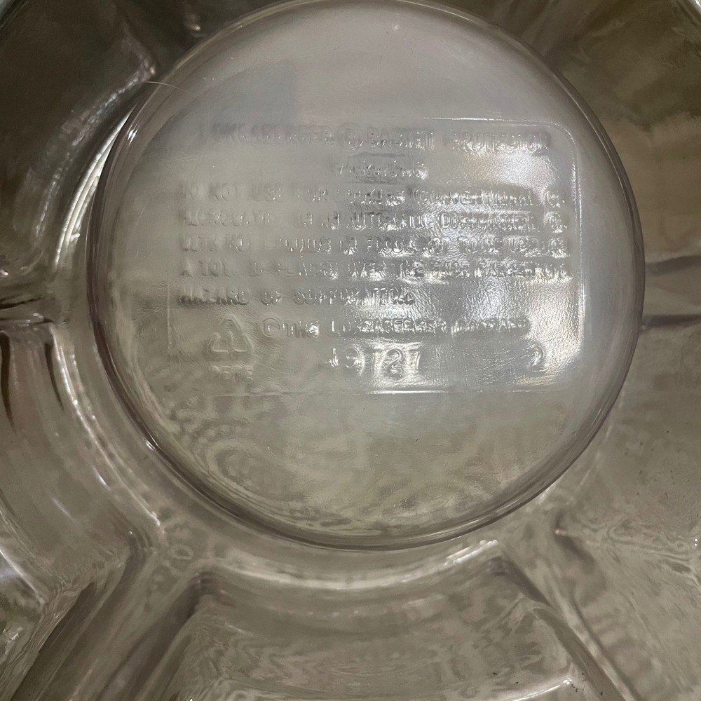 Longaberger Clear Plastic Divided Serving Tray Platter basket insert 49727