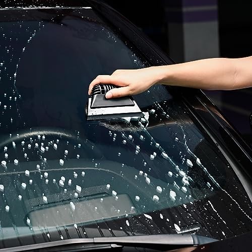 Small Squeegee, Non-Slip Handle Rubber PPF Squeegee for Window Cleaning, Black