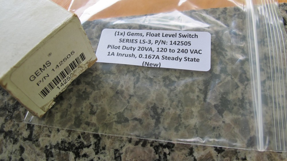 1x) GEMS, SERIES LS-3, Float Level Switch, 20 VA, 1A