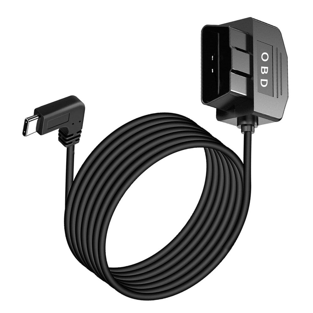 OBD OBD2 Hardwire Kit Power Cable for Dash Camera with 90Degree USB Type C 12