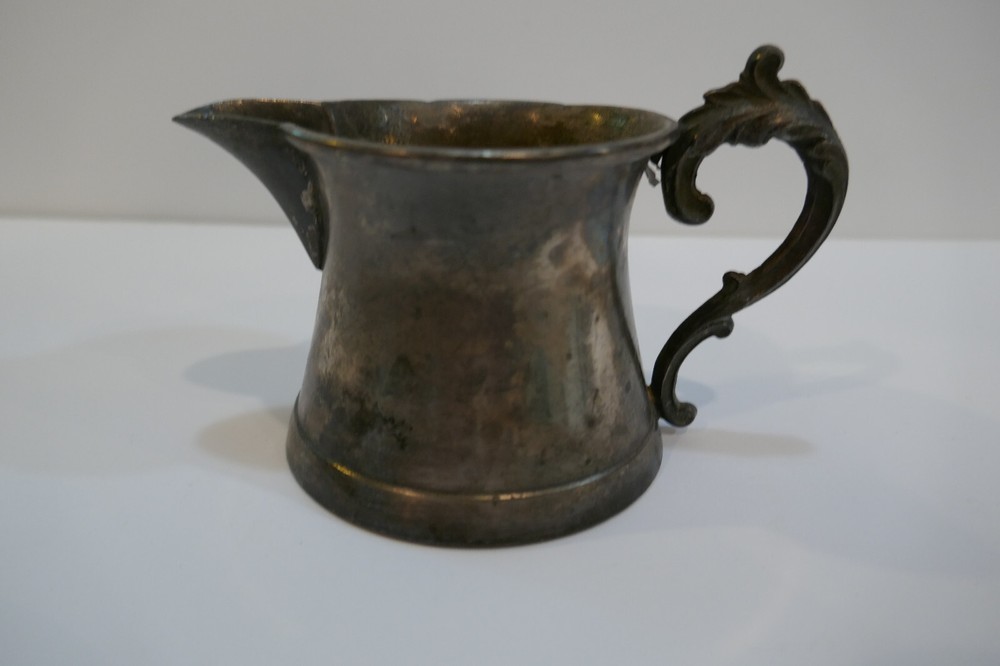 P.S.Co. Sheffield Silver-plate Tea Set Creamer with Fantastic engraving & Patina