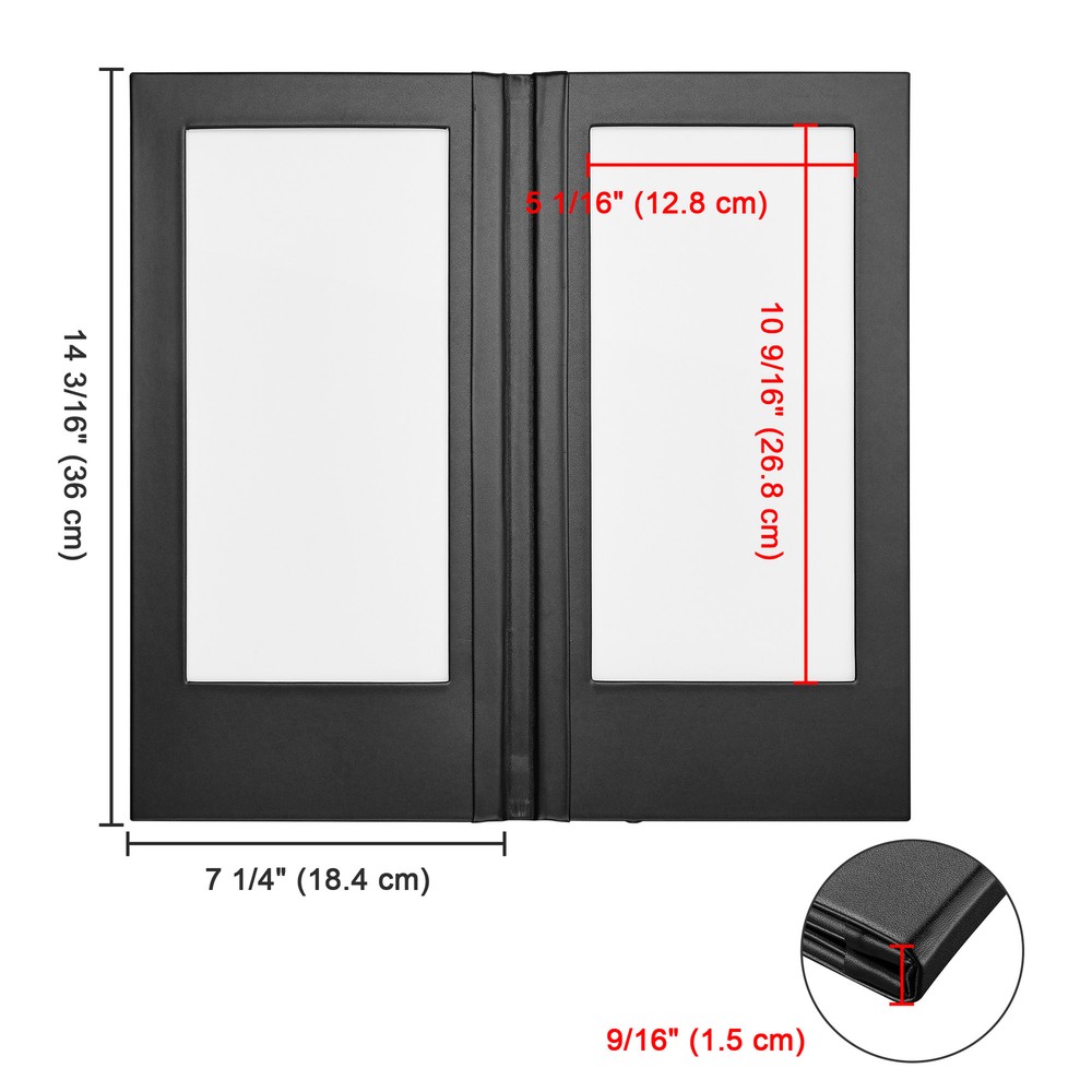 WeChef LED Back Lit Light Menu Holder Cover Folding Double Panel Fits 5"x11"