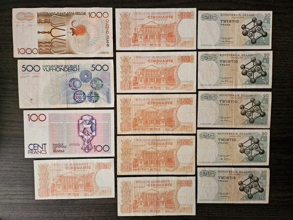 Lot Belgium 2000 francs banknotes
