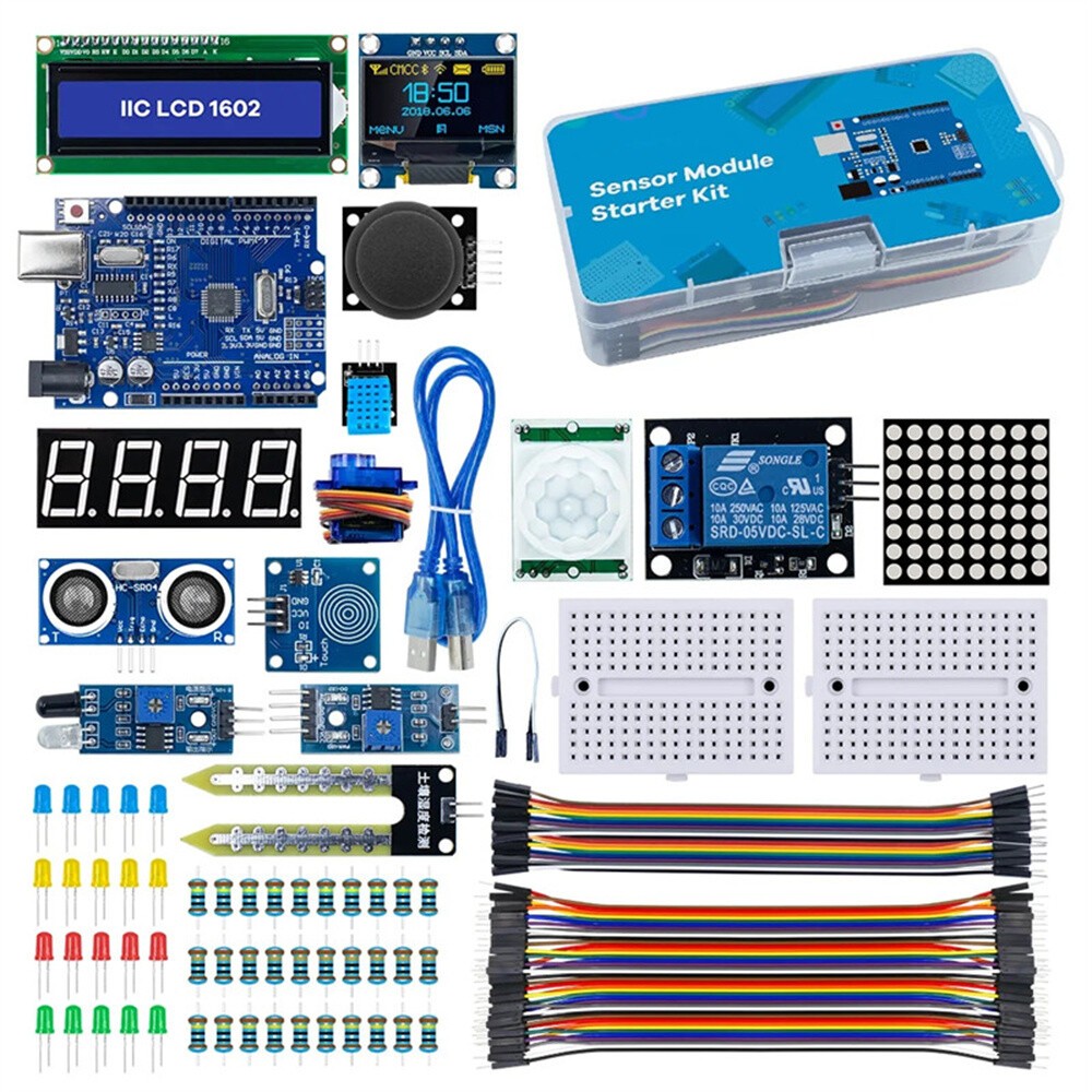 Sensor Module Starter Learning Kit For Arduino R3 Improved Development Board;