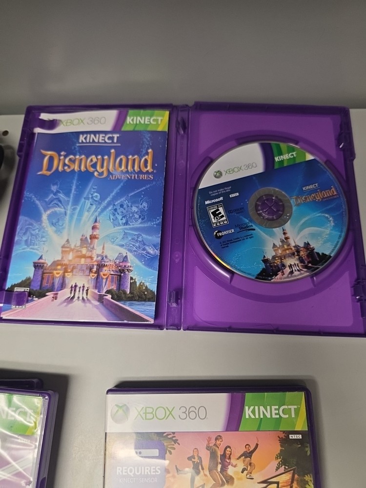 Microsoft 1414 Xbox 360 Kinect Sensor Bar- Black - with 4 Kinect Games