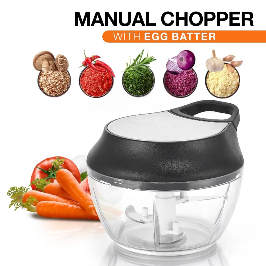 Manual Food Processor Vegetable Chopper, Portable Hand Pull String Garlic Min...