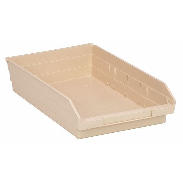 Quantum Storage Systems Qsb110iv Shelf Storage Bin, Polypropylene, Ivory, 4 In