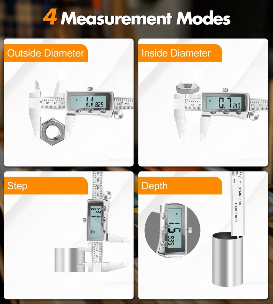 Digital Calipers Measuring Tool 6 Inch | Rechargeable Digital Vernier Caliper...