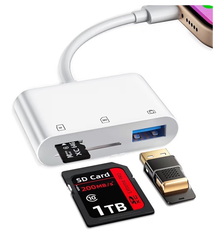 SD Card Reader for iPhone Lightning Adapter SD TF Memory Card Viewer