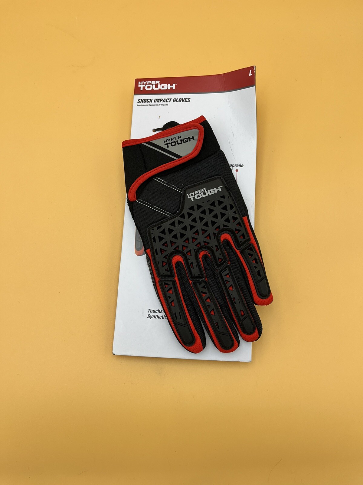 Hyper Tough Impact Multi Purpose Work Glove Red/Black Size Large - NEW