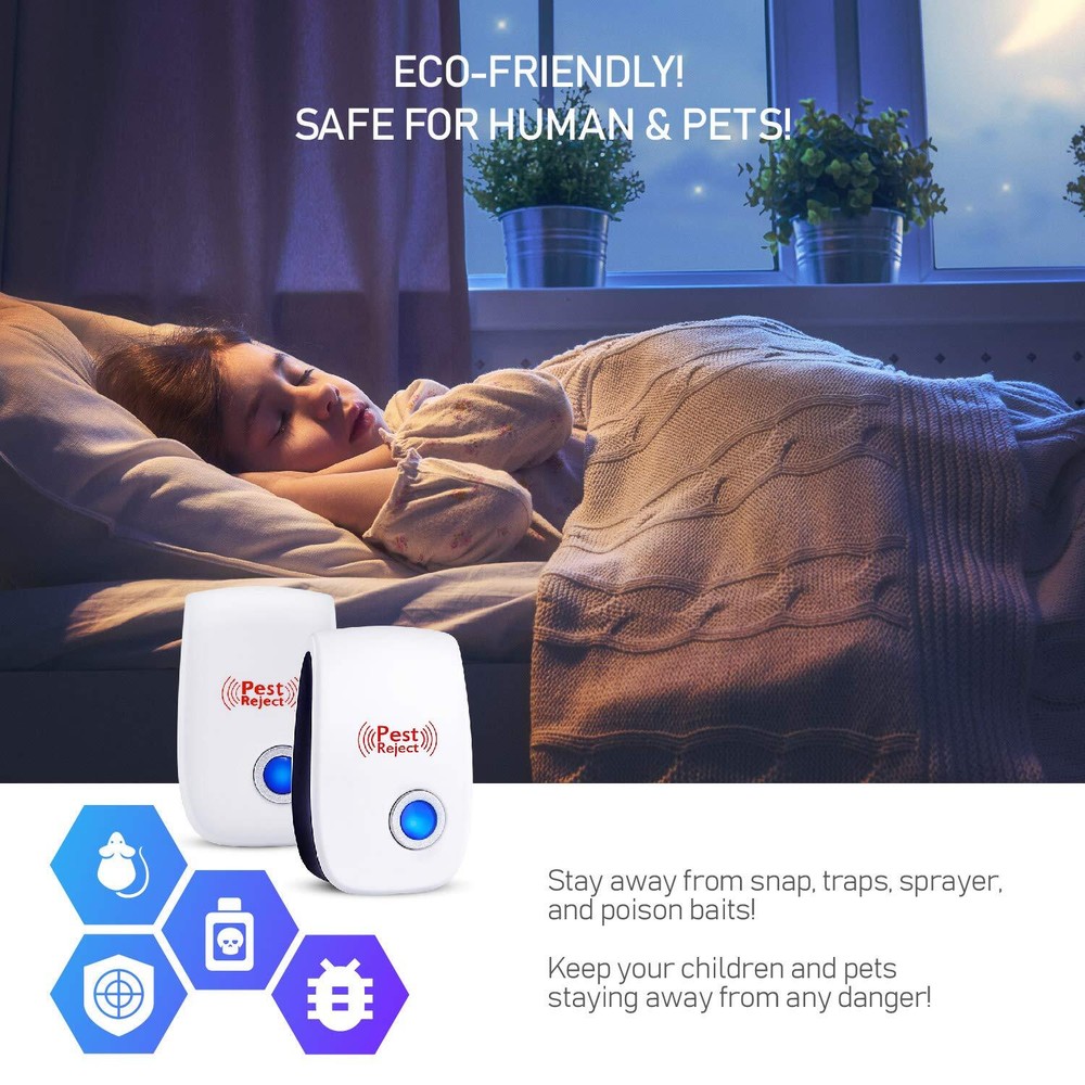 Electronic Ultrasonic Pest Reject Bug Mosquito Cockroach Mouse Killer Repellers