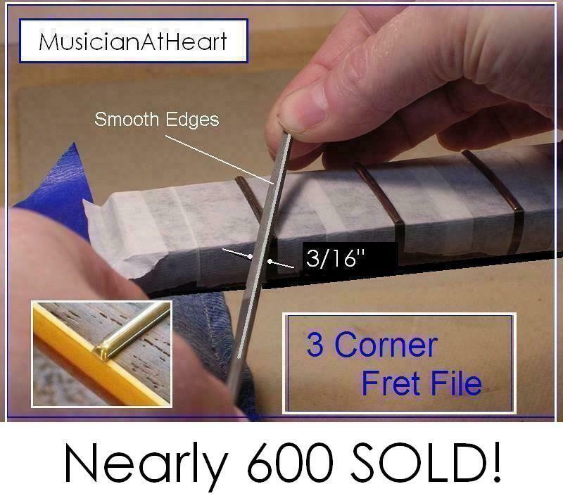 AxeMasters Luthier Fret File - Triangular 3 Corner File with Smooth Edges