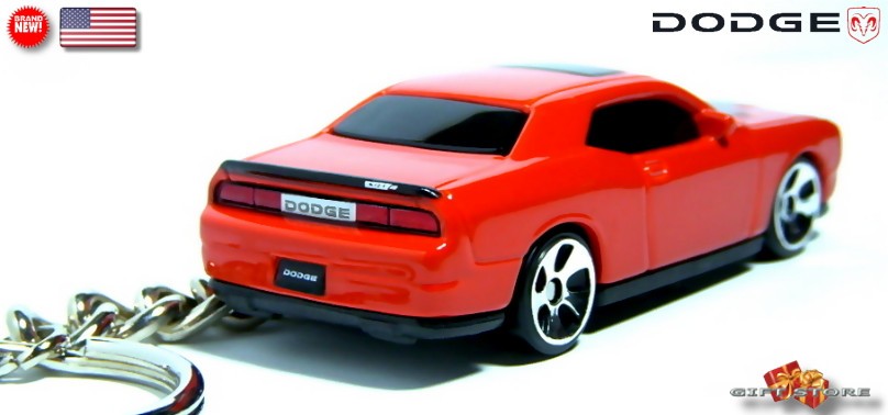 🎁🚦🆕 KEY CHAIN REDDISH ORANGE DODGE CHALLENGER CUSTOM Ltd. Ed.💕GREAT GIFT💕🎁