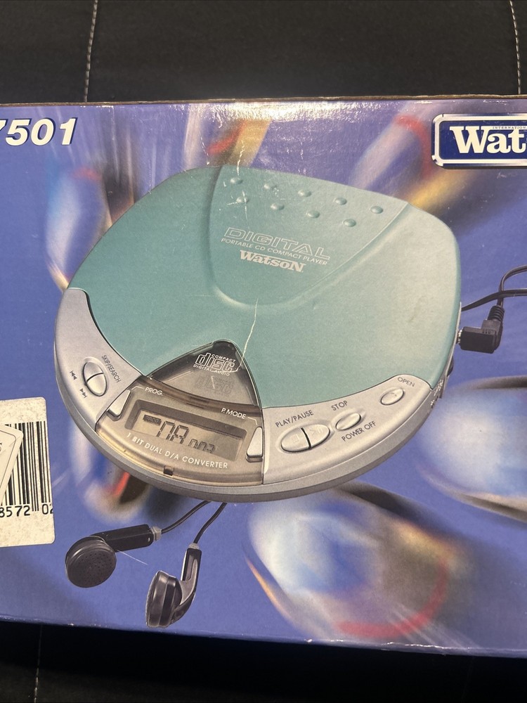 Watson Portable CD Player Teal Blue Rare