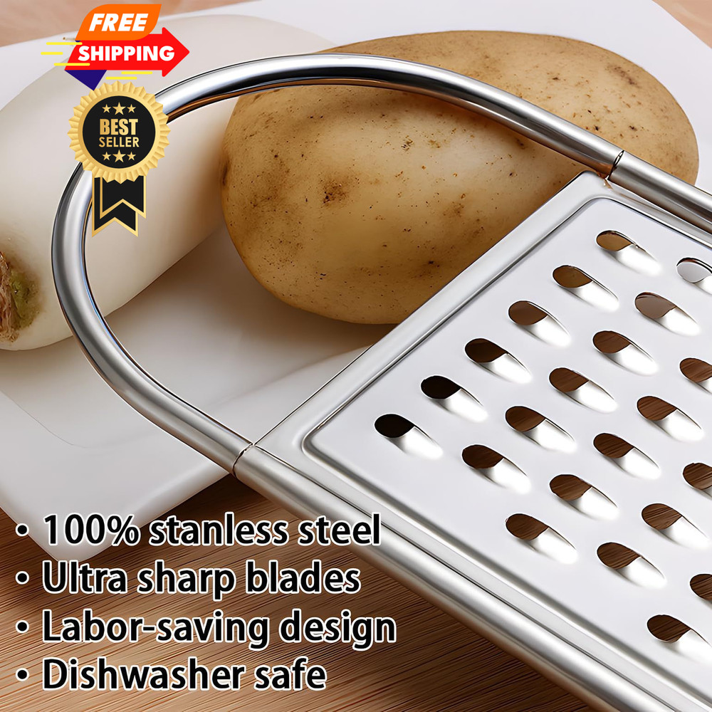 2 Pack Cheese Grater Handheld, Flat Coarse Stainless large, Steel