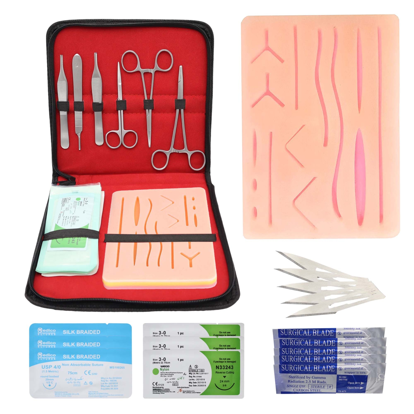 Complete Practice Student Suture Kits for Medical Students Training Kits