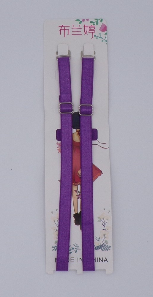 PURPLE REPLACEMENT BRA STRAPS - ADJUSTABLE - (SIL) - 1CM WIDE