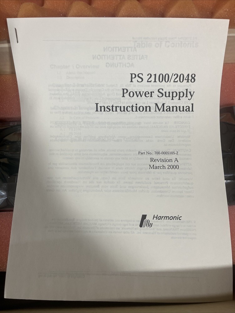 Harmonic PS2100 Power Supply