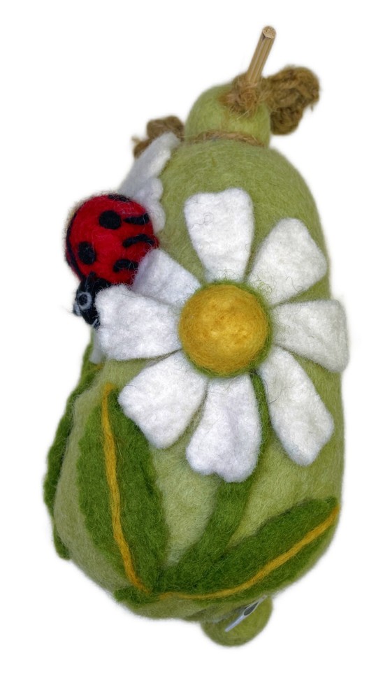 Lady Bug Wool Felt Birdhouse Inside or Outside