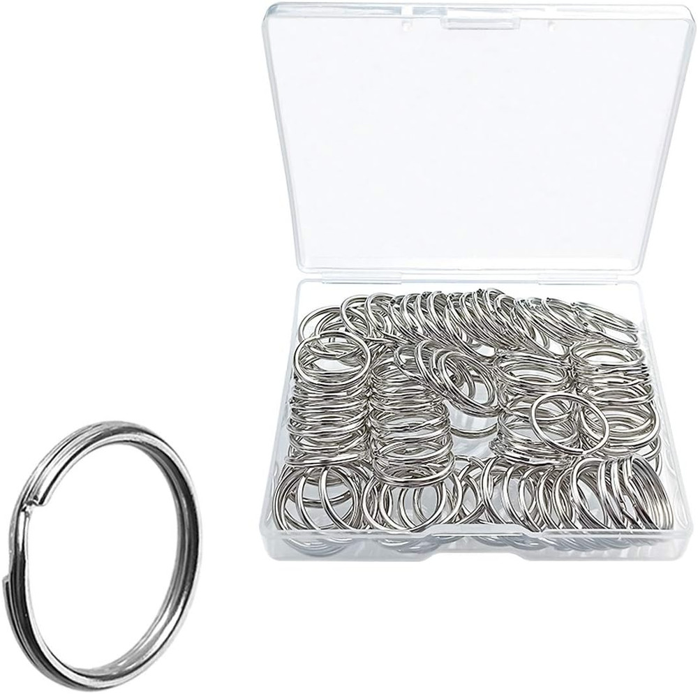 100 Pcs Split Ring, Small Key Rings Bulk Split Keychain Rings DIY Craft Metal Ke