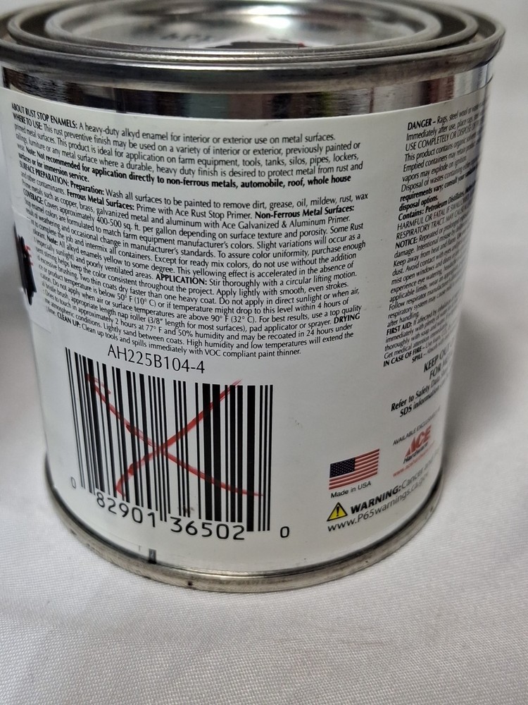 ACE RUST STOP Protective Enamel Paint Stops Rust, 8-Ounce, Leather Brown Gloss