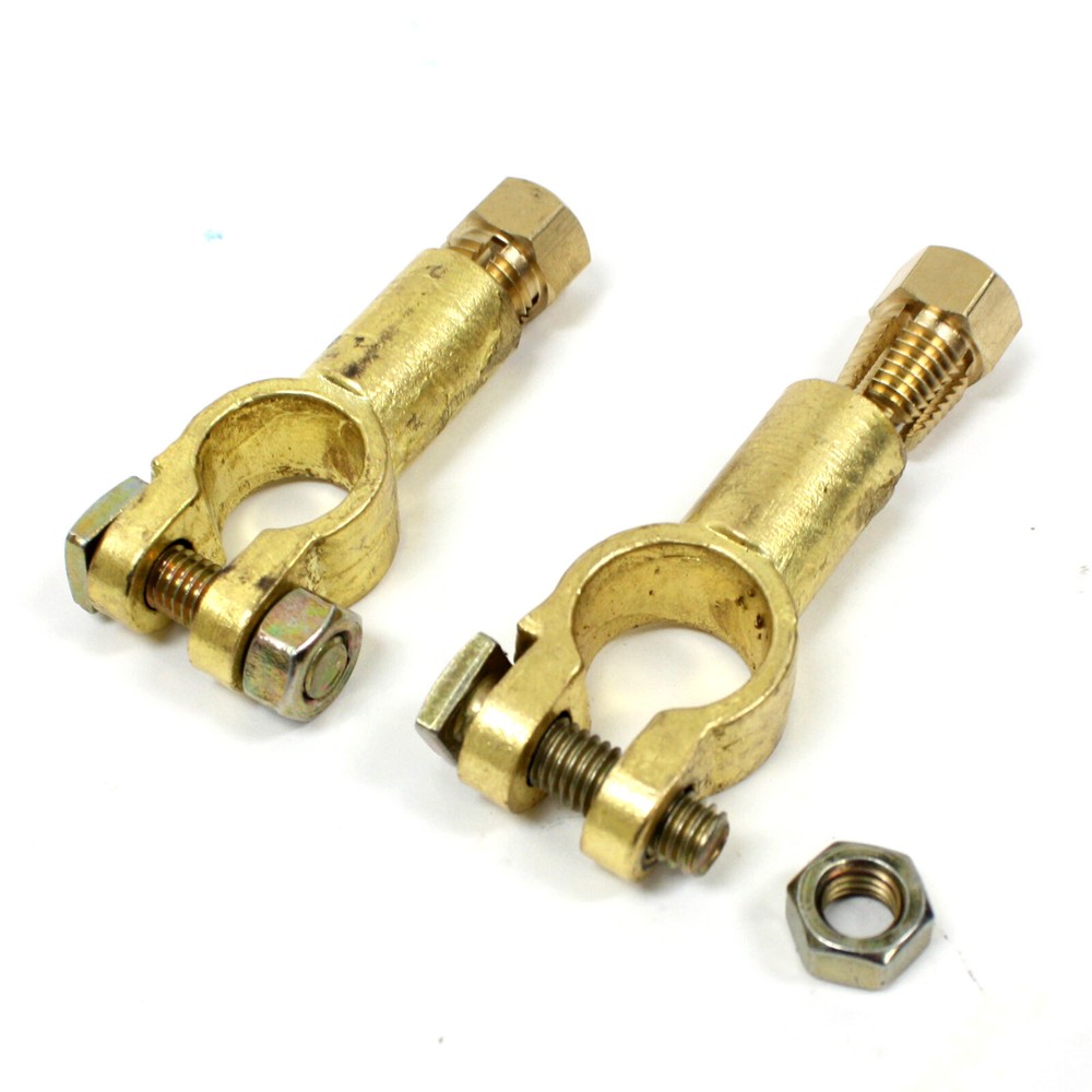 2 pieces Brass Straight Compression Nut Battery Terminal Quick Clamp Repair