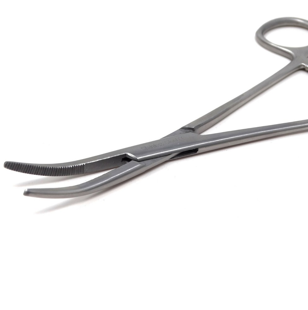 Doll / Bear Restringing & Stuffing Half Serrated Hemostat Curved Forceps 5.5"