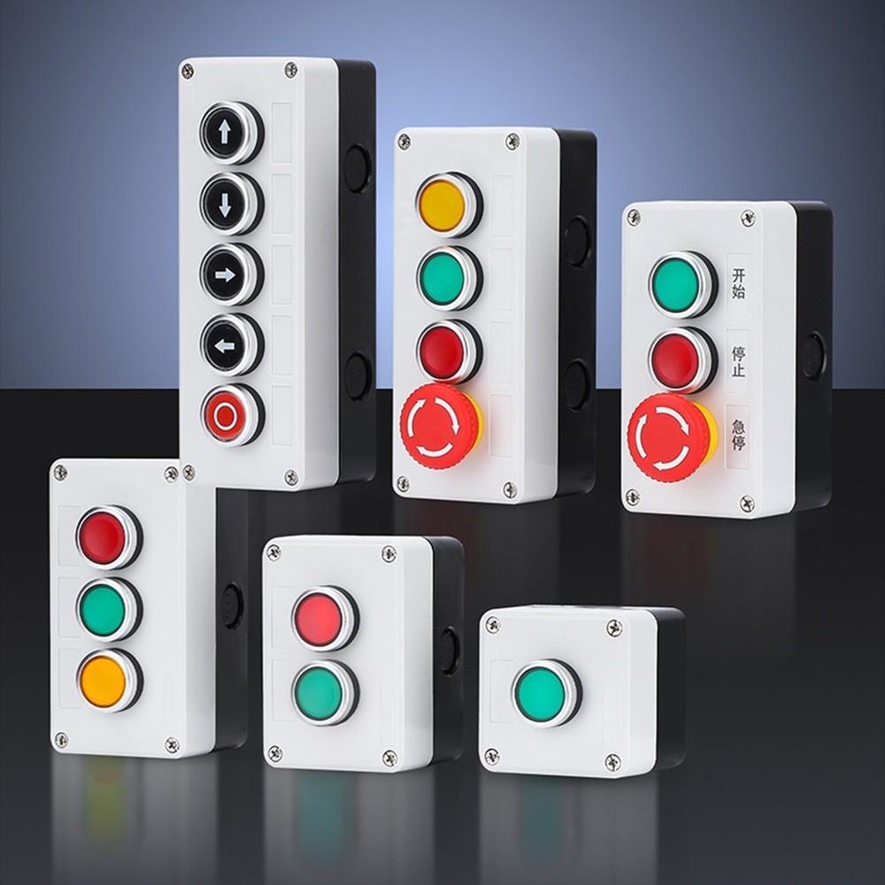 Push Button Switch 22mm Self Reset Self Locking Waterproof Control Box