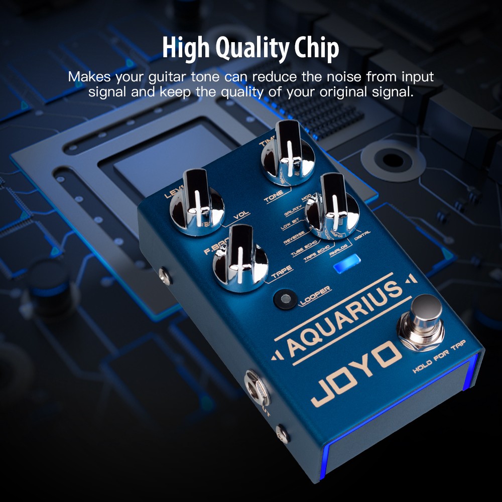 JOYO Digital Delay Effect Pedal with Looper 8 Digital Delay Effects OPEND