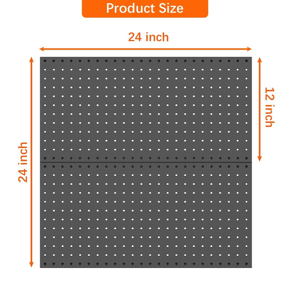 Metal Pegboard Panels for Wall Garage Tools Storage Pegboard for Garage, Work...
