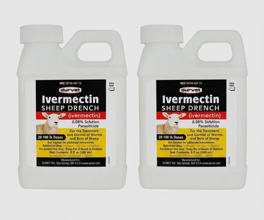 (2 Pack) Durvet Sheep Drench Dewormer Wormer 2 @ 8 fl oz 240ml (9/2026+)