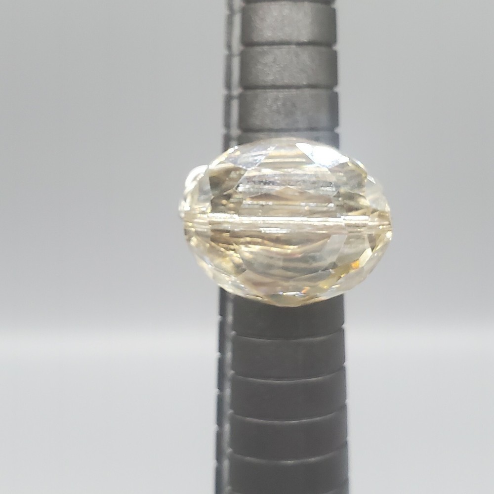 Wire Wrapped Rhinestone Ring Size 4 Silver Tone Handmade Clear Rough Cut