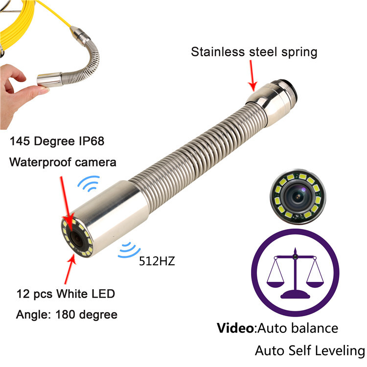 512Hz Transmitter Image Self-leveling Camera HD Head Pipe Inspection Camera