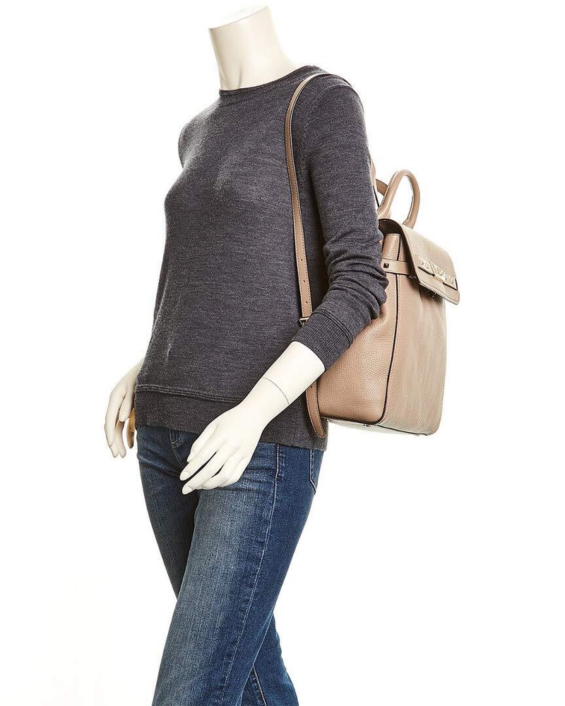 Michael Kors Women's Addison Medium Pebble Leather Backpack Truffle