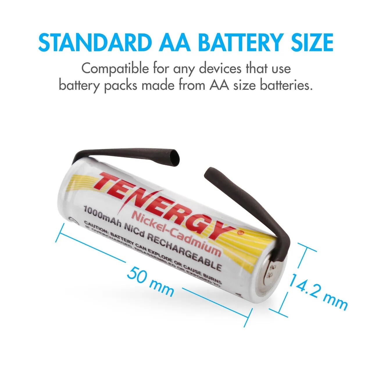 Tenergy 2/3A 4/5A AA C D NiCD 1.2V Battery Sizes Cells With or Without Tabs LOT